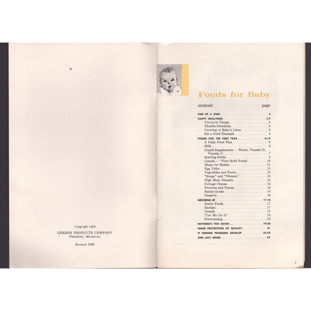 Vintage 1959 Gerber Foods for Baby and Mealtime Psychology Booklet Advertising - Picture 3 of 3